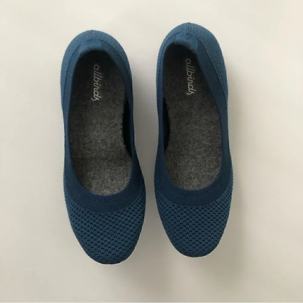 Allbirds blue Tree Breezers in woman’s size 5 slip on flexible flats wool